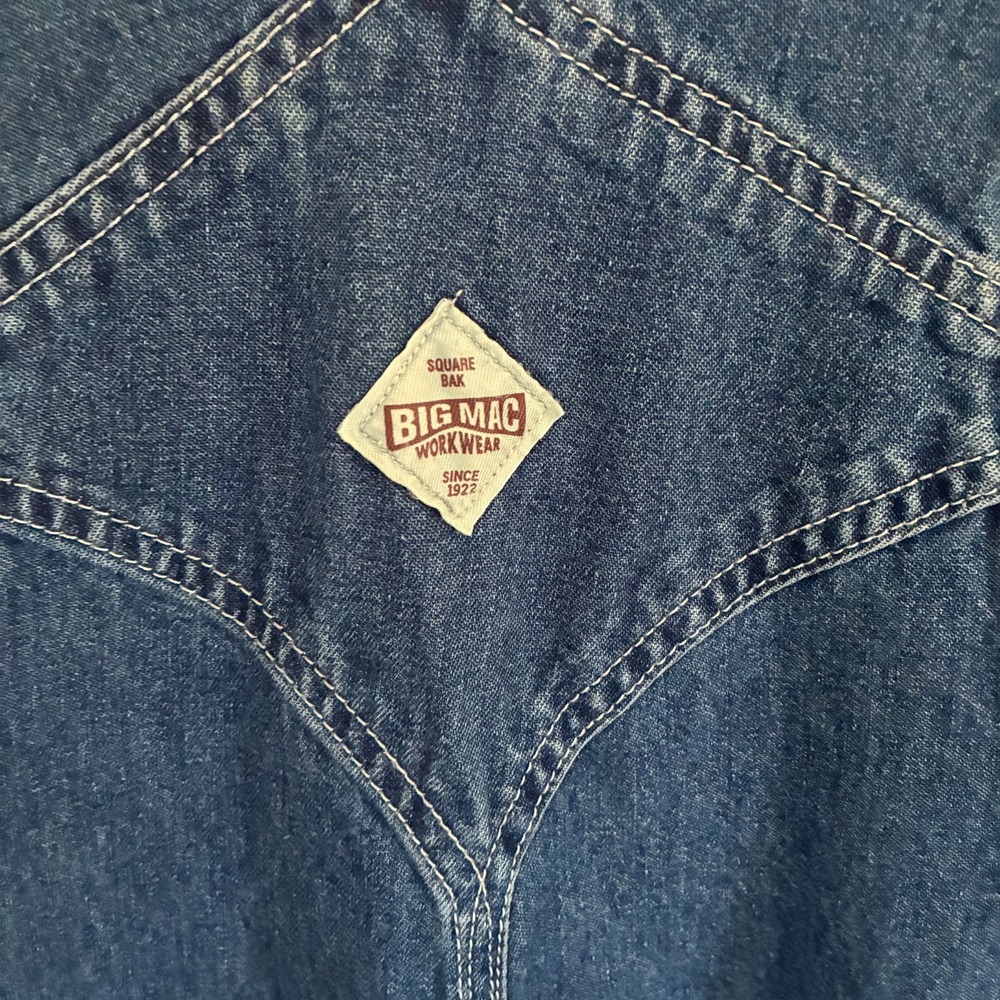 Vtg Big Mac Workwear Overalls Mens 38x32 Denim Carpenter Gorpcore Bibs - Picture 5 of 7